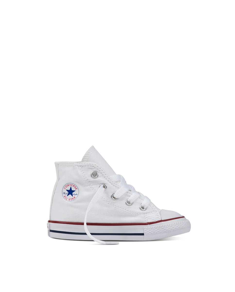 Sapatilhas casual altas de bebé/criança Chuck Taylor All Star em lona Converse Branco-1