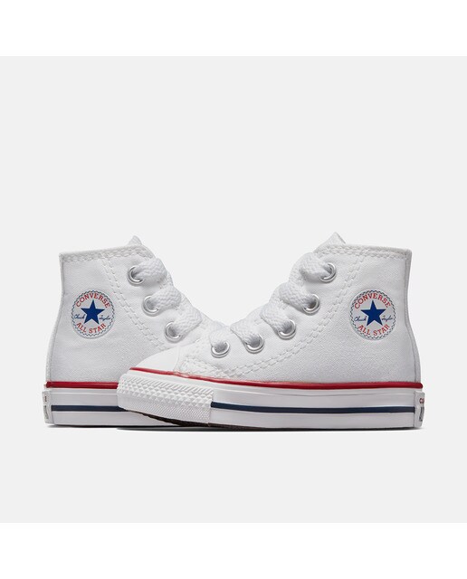 Sapatilhas casual altas de bebé/criança Chuck Taylor All Star em lona Converse Branco-4