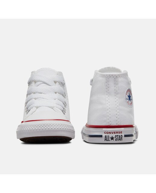 Sapatilhas casual altas de bebé/criança Chuck Taylor All Star em lona Converse Branco-5