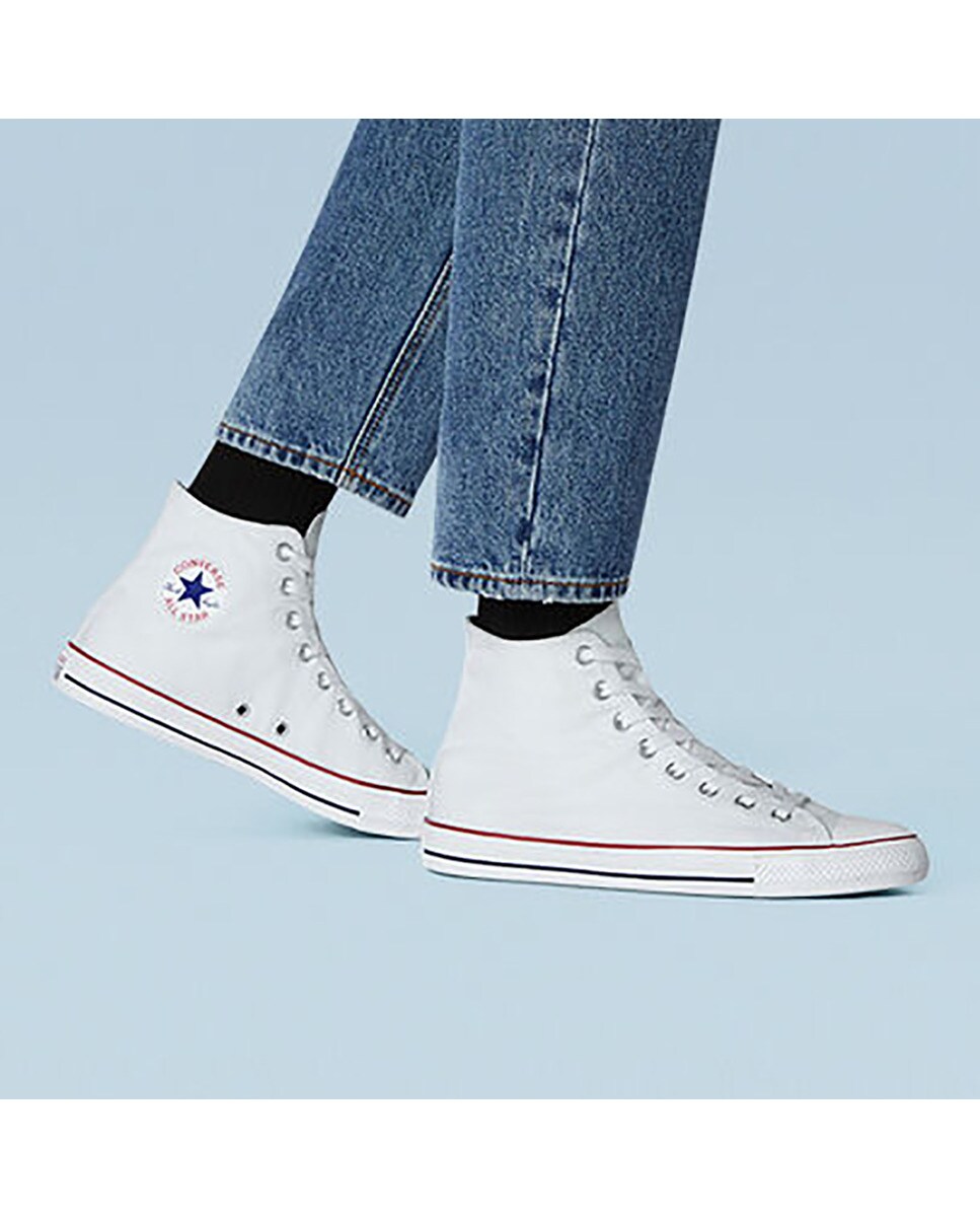 Zapatillas casual unisex Chuck Taylor All Star Alta Lona Converse - Blanco Blanco-6
