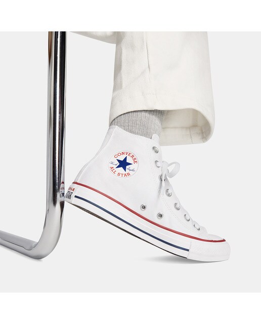 Zapatillas casual unisex Chuck Taylor All Star Alta Lona Converse - Blanco Blanco-9