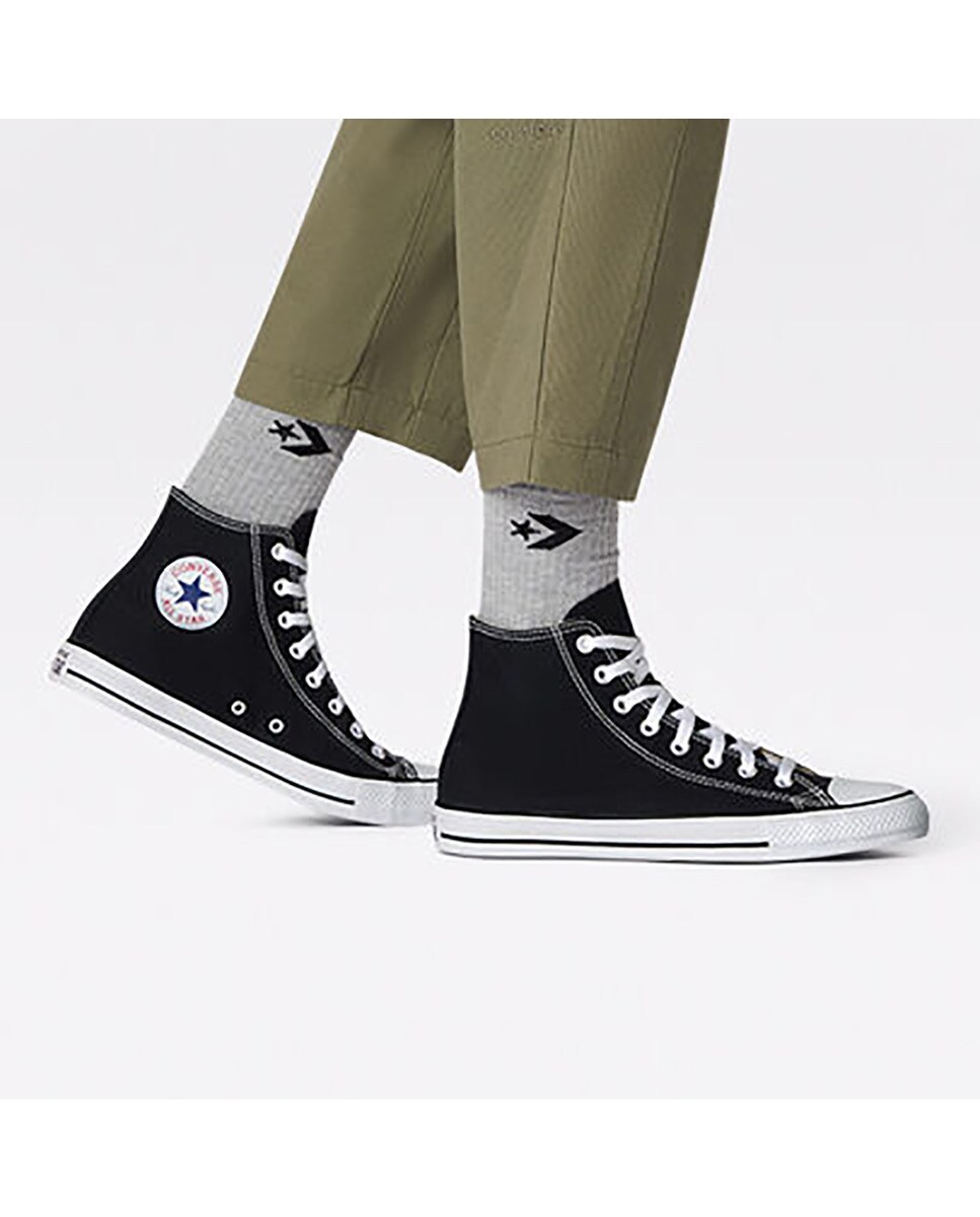 Sapatilhas altas casual unissexo Chuck Taylor All Star em lona Converse Preto-6