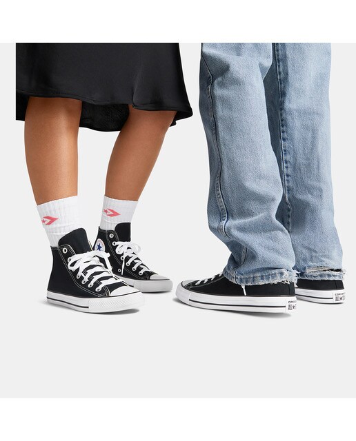 Sapatilhas altas casual unissexo Chuck Taylor All Star em lona Converse Preto-8