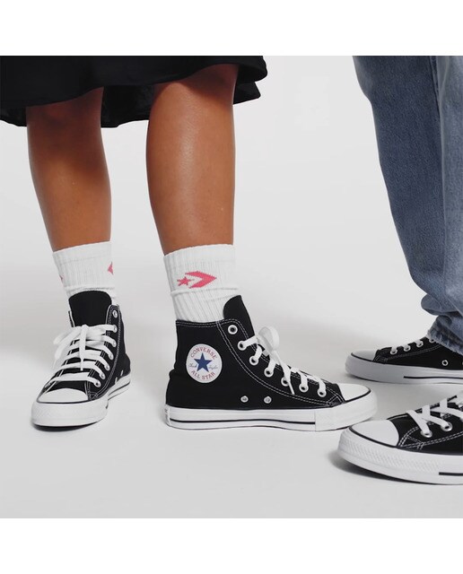 Sapatilhas altas casual unissexo Chuck Taylor All Star em lona Converse Preto-10