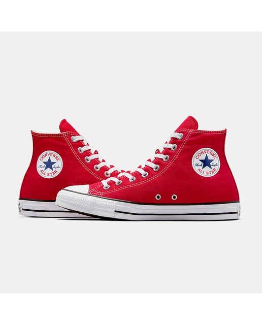 Sapatilhas altas casual unissexo Chuck Taylor All Star em lona Converse Vermelho-2