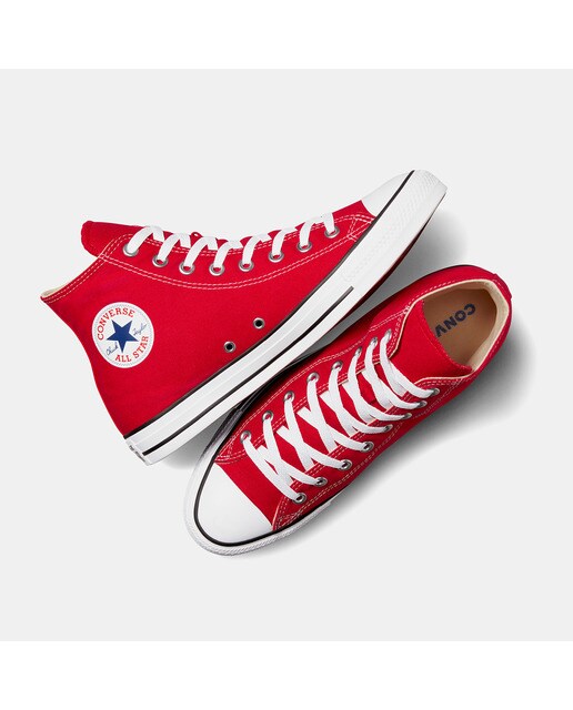 Sapatilhas altas casual unissexo Chuck Taylor All Star em lona Converse Vermelho-3