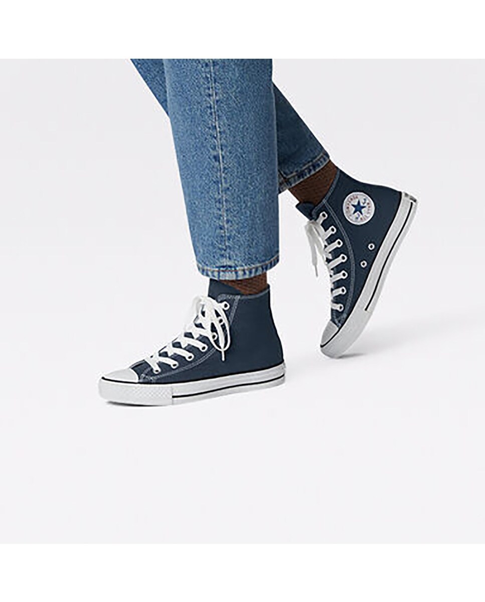 Sapatilhas altas casual unissexo Chuck Taylor All Star em lona Converse Azul-marinho-6