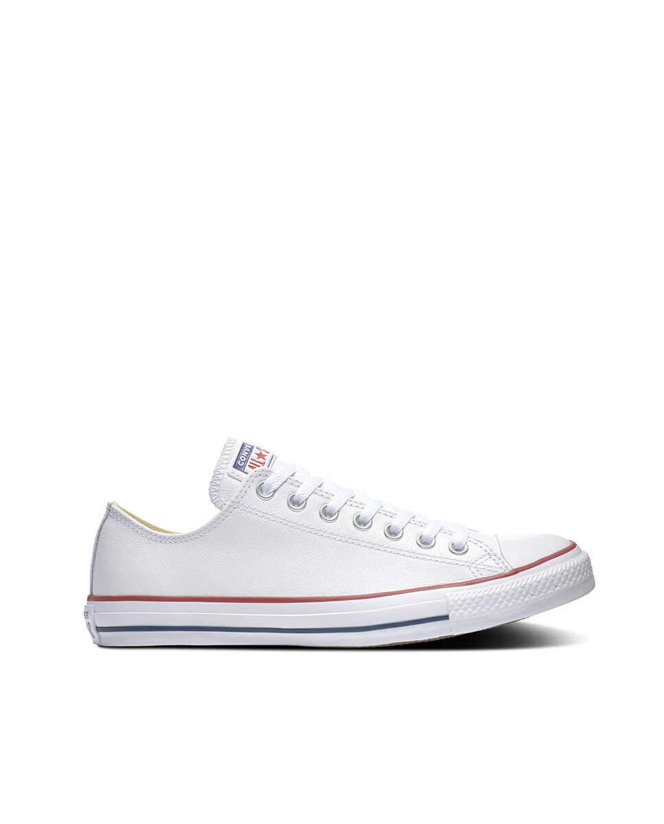 Sapatilhas baixas casual unissexo Chuck Taylor All Star em pele Converse Branco-1