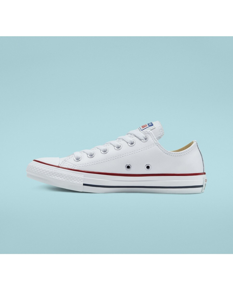Sapatilhas baixas casual unissexo Chuck Taylor All Star em pele Converse Branco-4