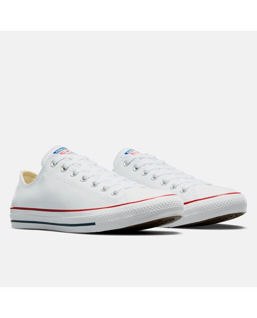 Sapatilhas baixas casual unissexo Chuck Taylor All Star em pele Converse Branco-6
