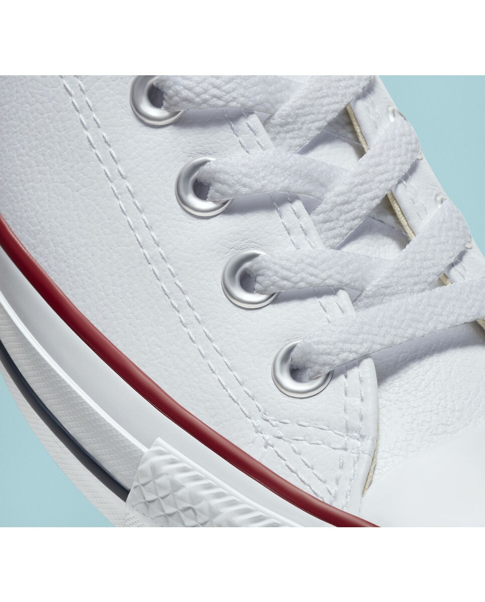 Sapatilhas baixas casual unissexo Chuck Taylor All Star em pele Converse Branco-7