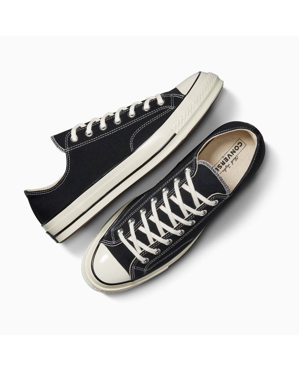Sapatilhas baixas casual unissexo Chuck Taylor 70 de lona Converse Preto-3