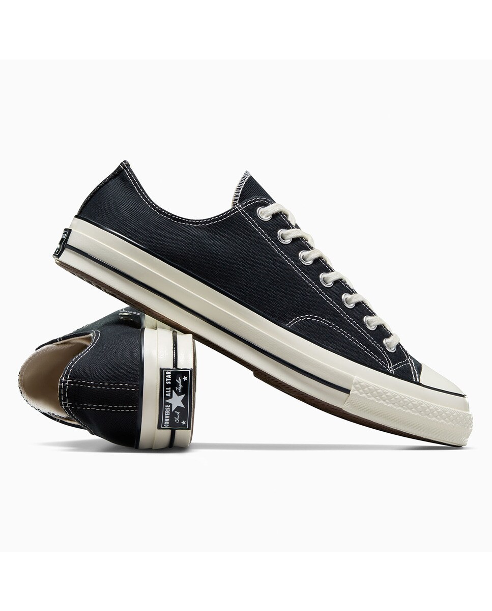 Sapatilhas baixas casual unissexo Chuck Taylor 70 de lona Converse Preto-7