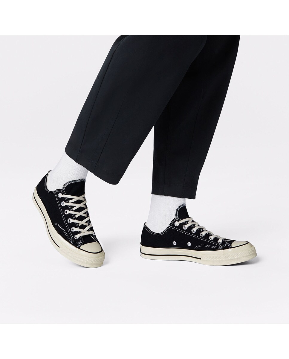 Sapatilhas baixas casual unissexo Chuck Taylor 70 de lona Converse Preto-9