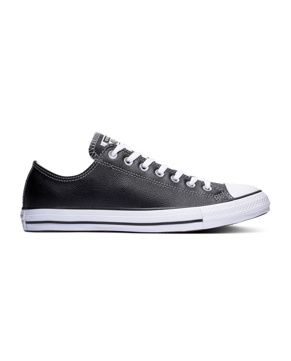 Sapatilhas baixas casual unissexo Chuck Taylor All Star em pele Converse Preto-1