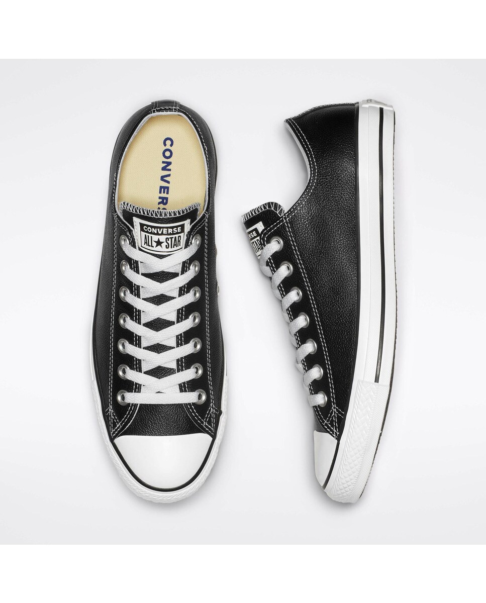 Sapatilhas baixas casual unissexo Chuck Taylor All Star em pele Converse Preto-3