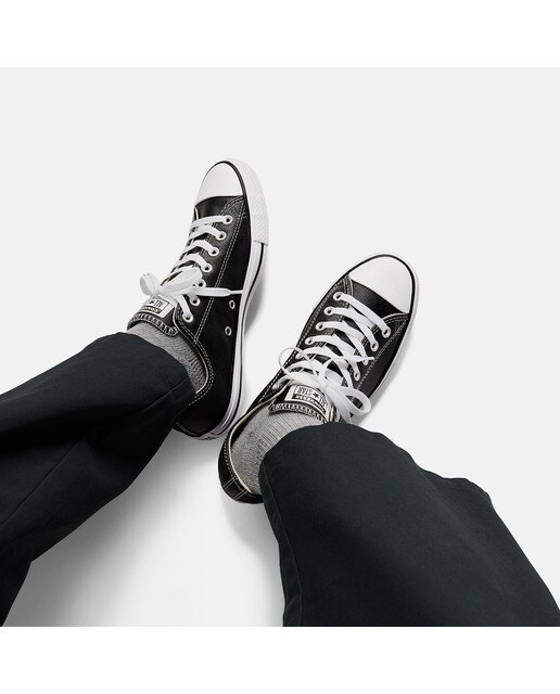 Sapatilhas baixas casual unissexo Chuck Taylor All Star em pele Converse Preto-9