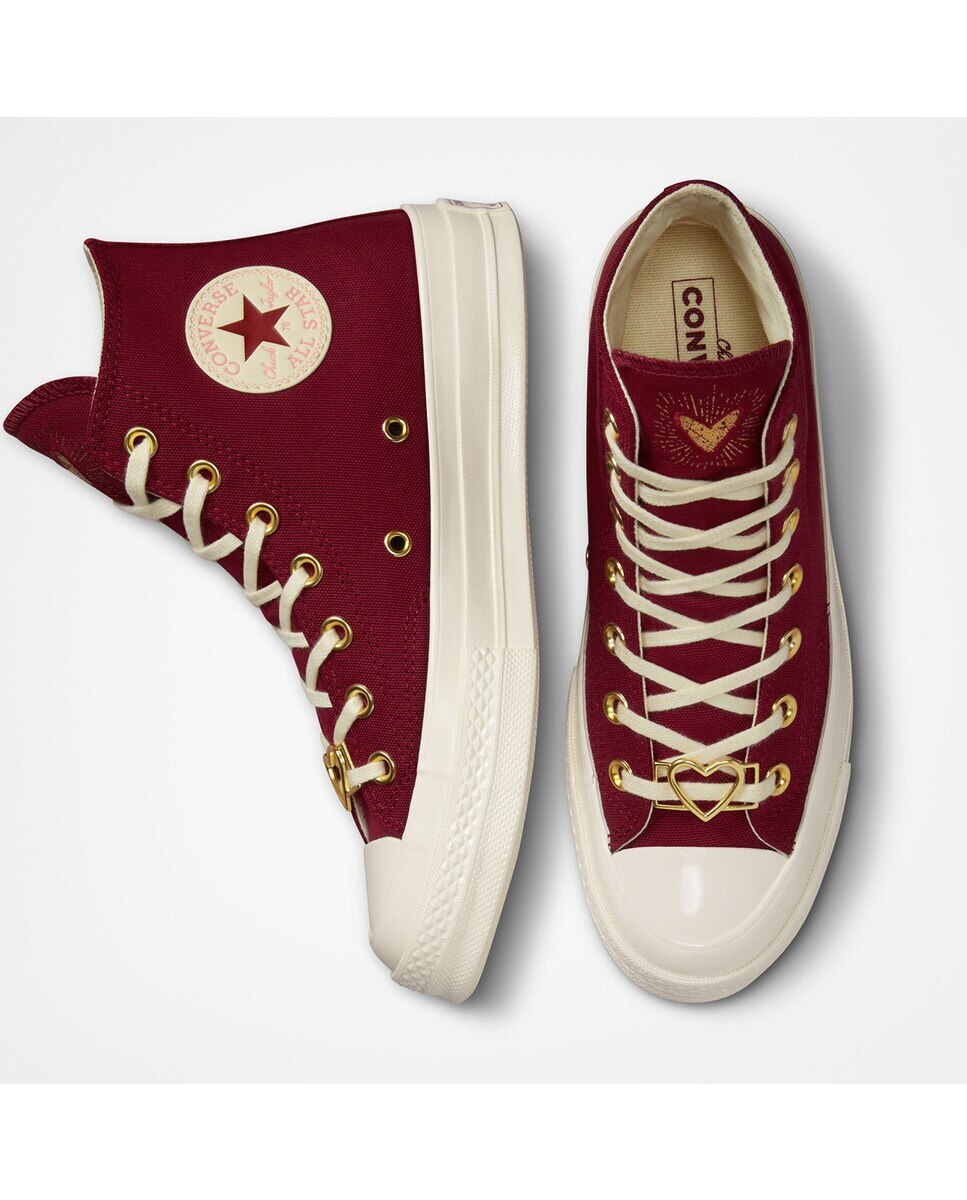 Sapatilhas Casual Altas de Mulher Chuck 70 Valentines Day Grená-3
