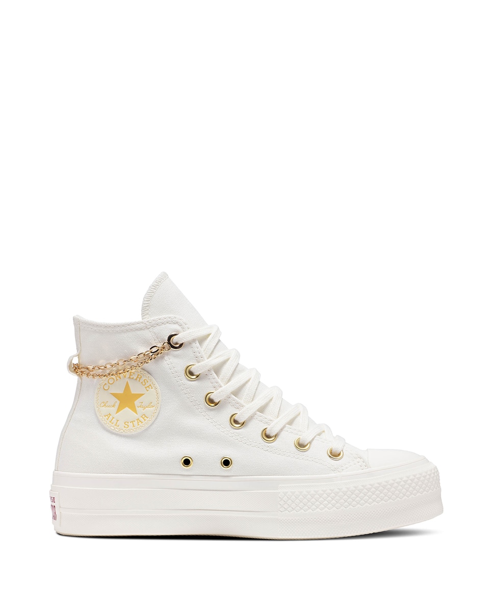 Sapatilhas Casual Altas de Mulher Chuck Taylor All Star Gold Chain Osso-1