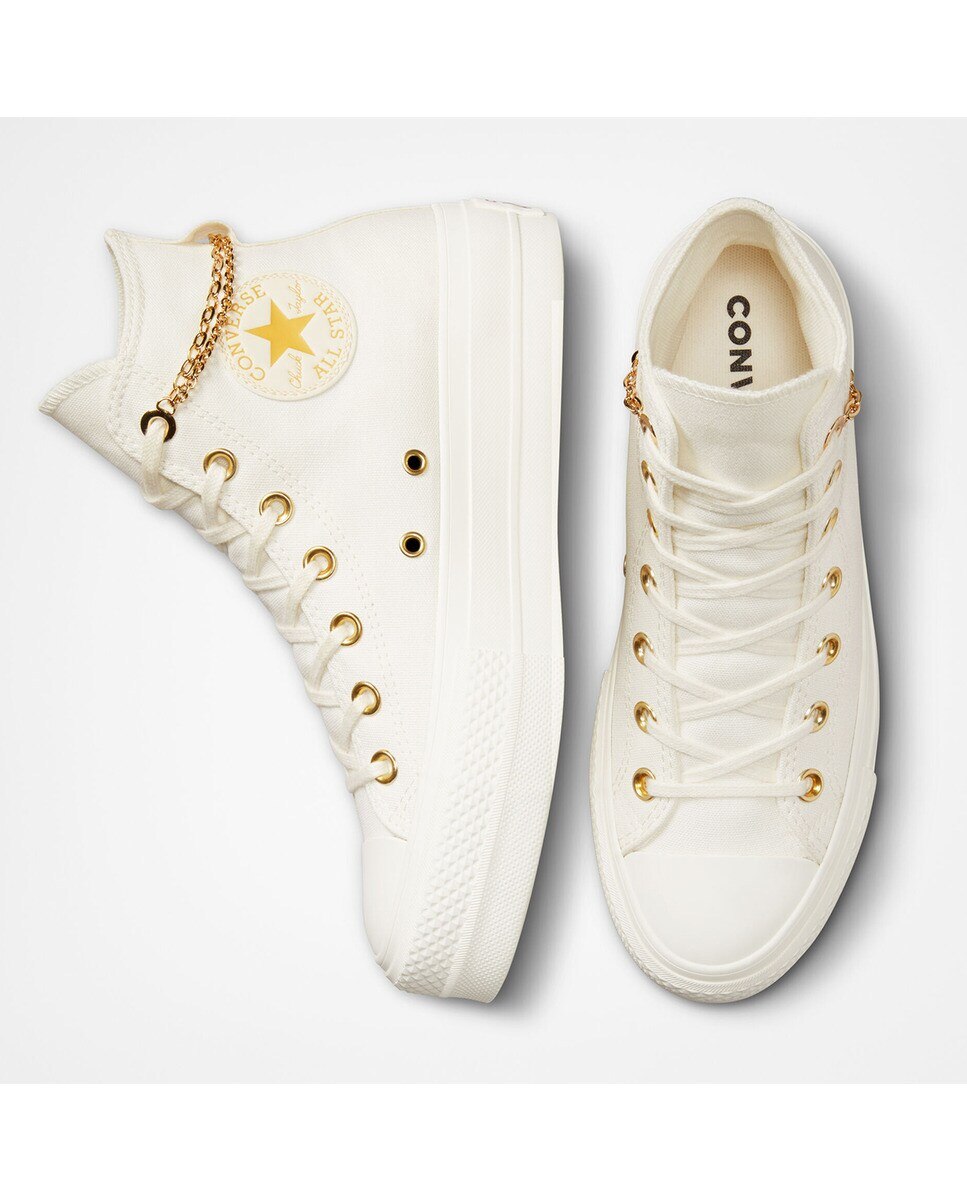 Sapatilhas Casual Altas de Mulher Chuck Taylor All Star Gold Chain Osso-3