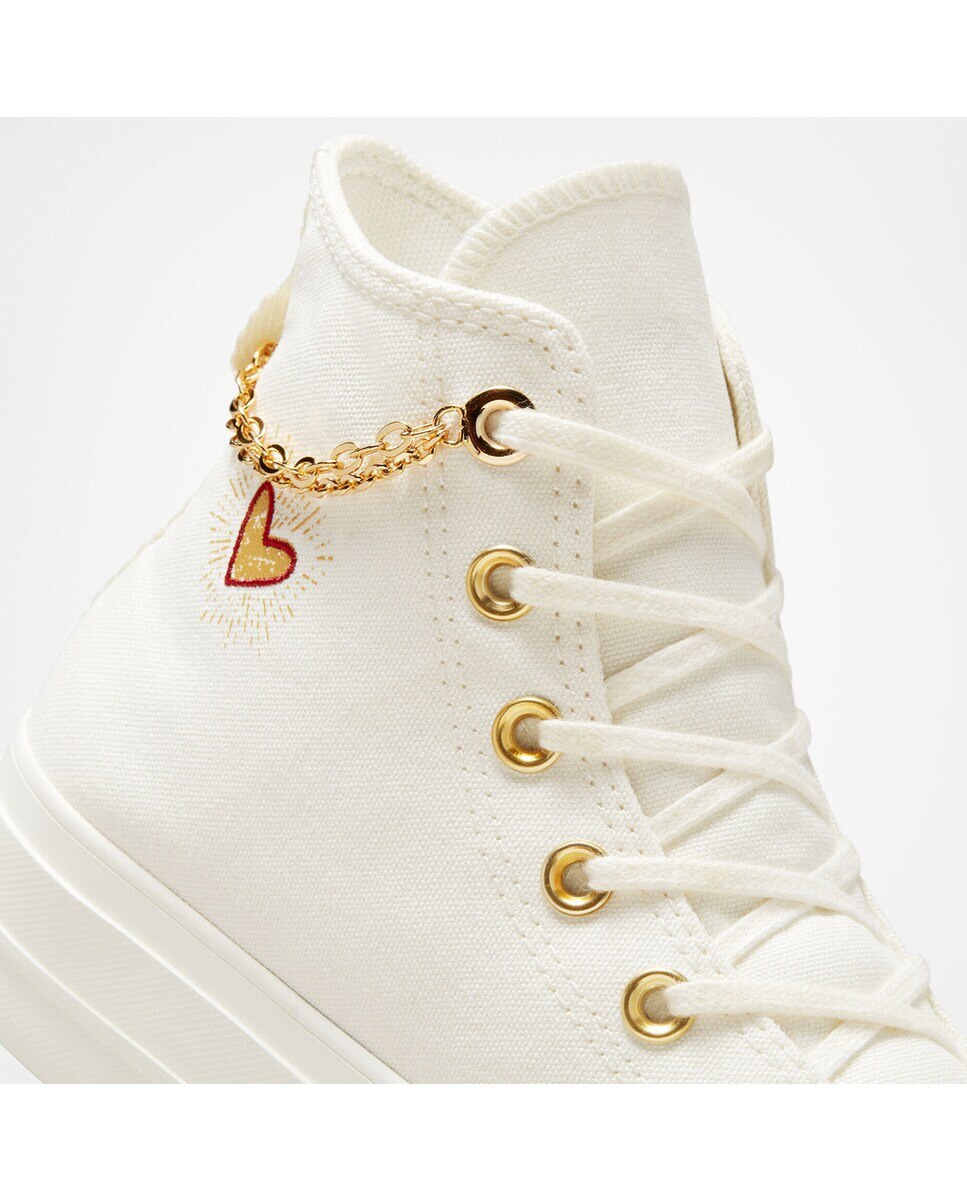 Sapatilhas Casual Altas de Mulher Chuck Taylor All Star Gold Chain Osso-7