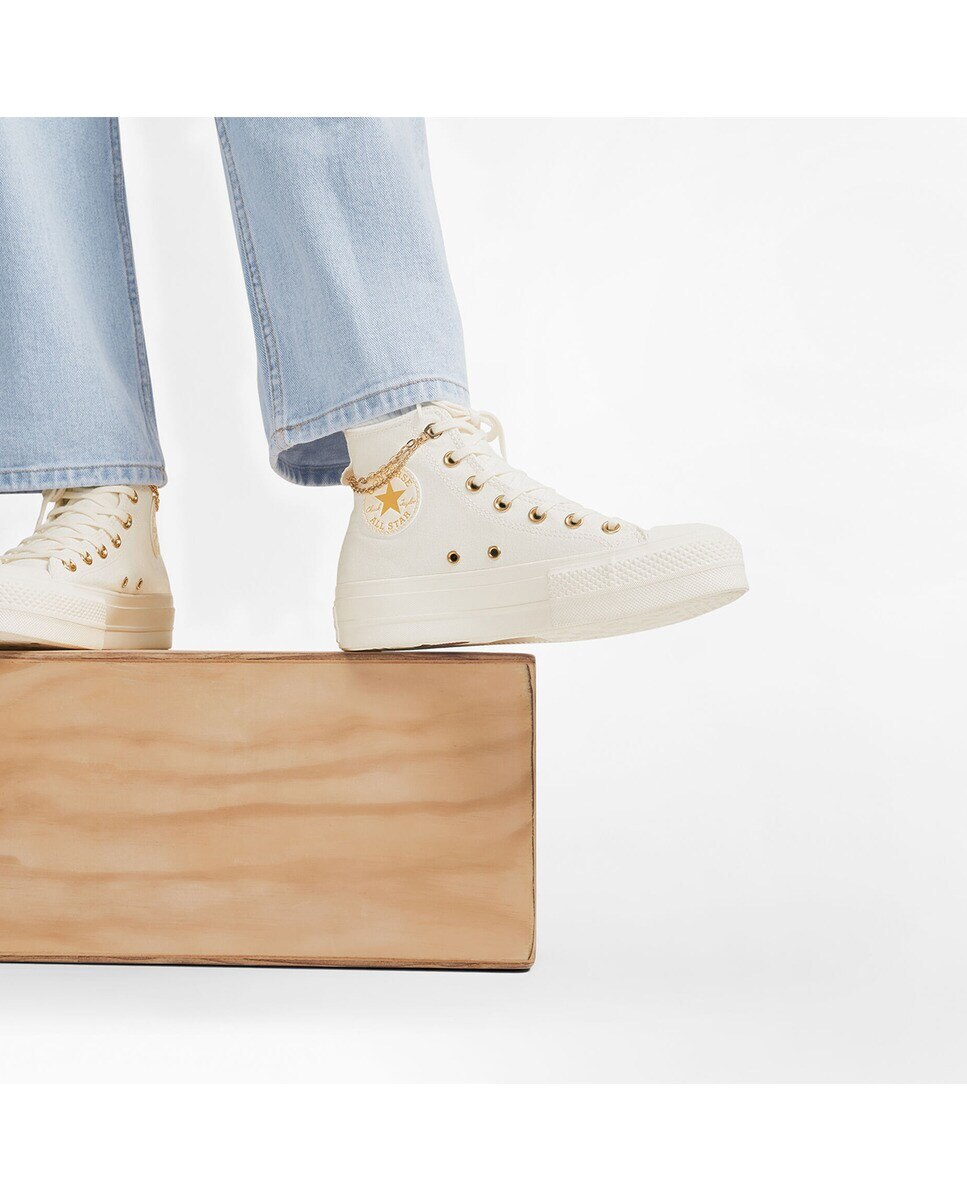 Sapatilhas Casual Altas de Mulher Chuck Taylor All Star Gold Chain Osso-9