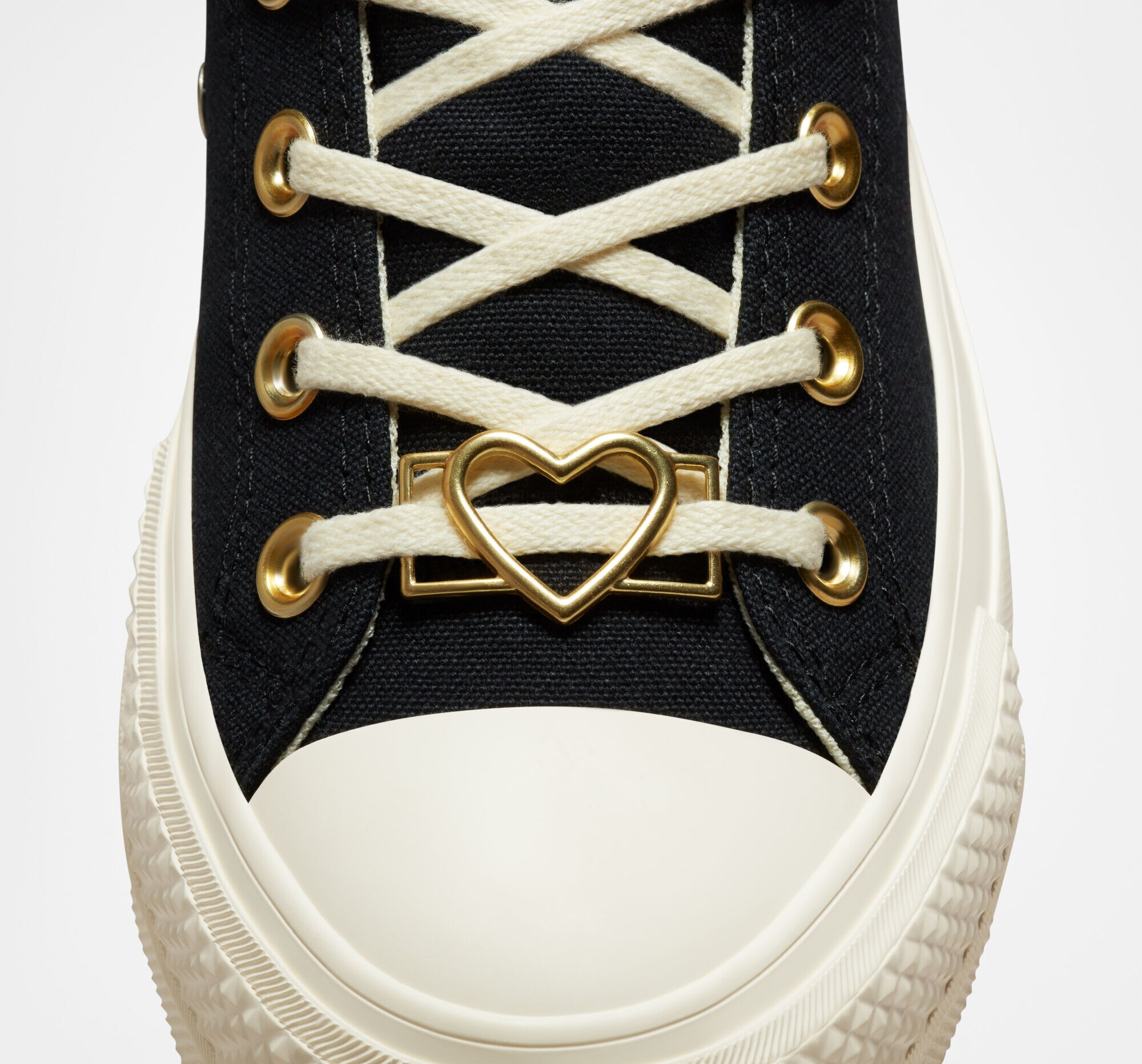 Sapatilhas Casual Altas de Mulher Chuck Taylor All Star Lift Platform Hearts Preto-7
