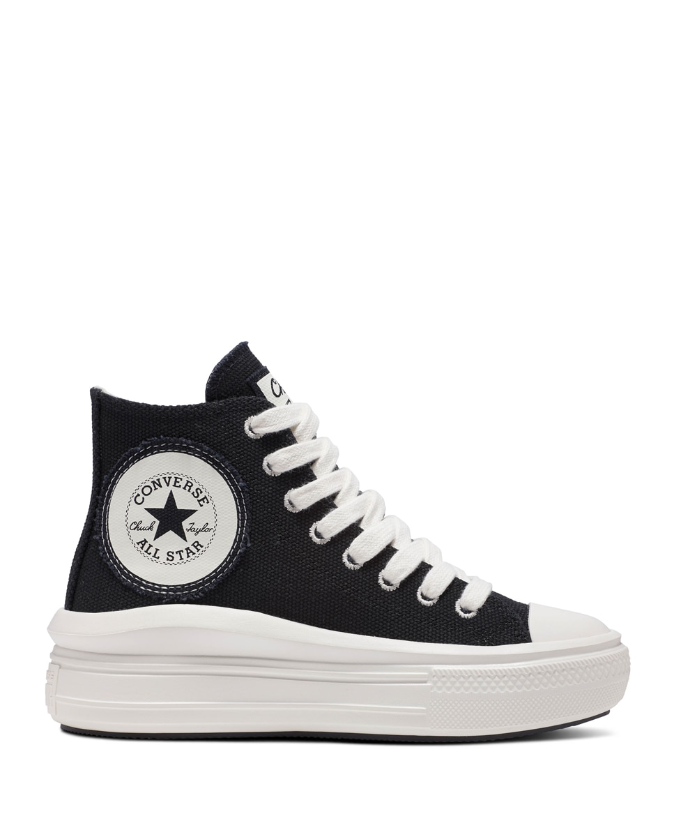 Sapatilhas Casual Altas de Mulher Chuck Taylor All Star Move Platform Oversized Patch Preto-1