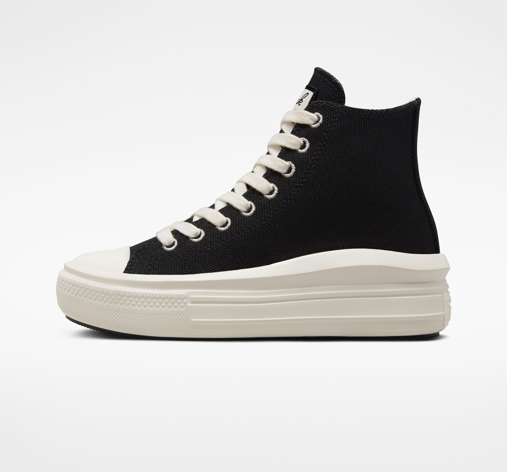 Sapatilhas Casual Altas de Mulher Chuck Taylor All Star Move Platform Oversized Patch Preto-4