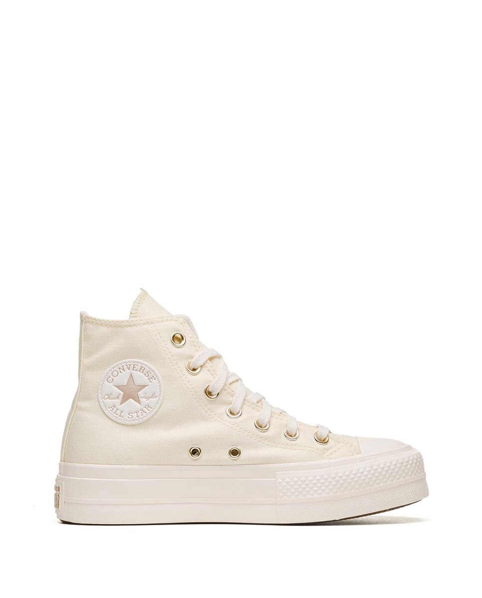 Sapatilhas Casual Altas de Mulher Chuck Taylor All Star Lift - Tonal Gold Osso-1