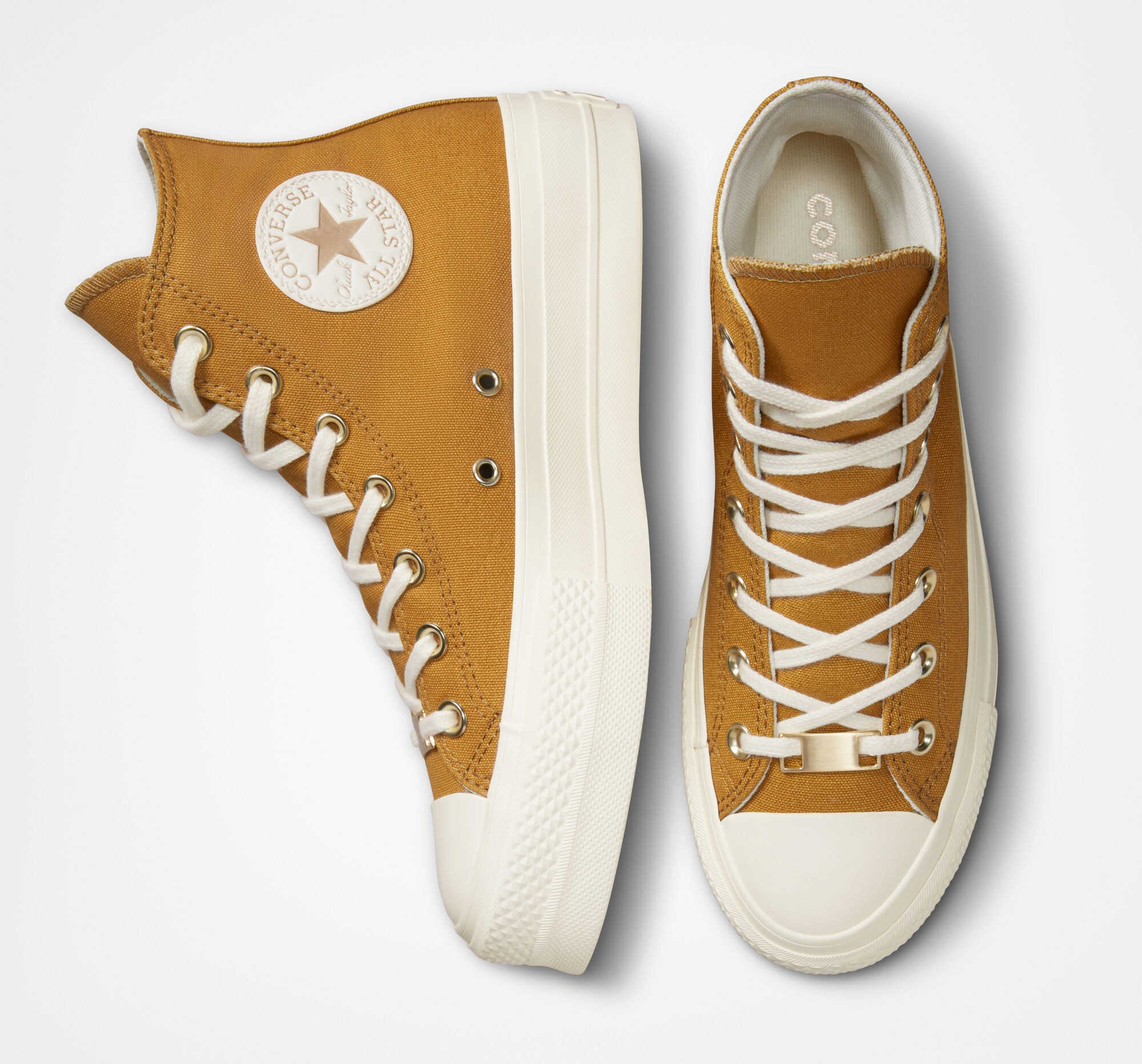 Sapatilhas Casual Altas de Mulher Chuck Taylor All Star Lift Platform - Tonal Gold Dourado-3