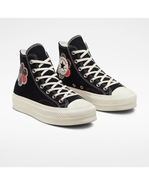 Sapatilhas Casual Altas de Mulher Chuck Taylor All Star Lift Platform Crafted Patchwork Estampado-2