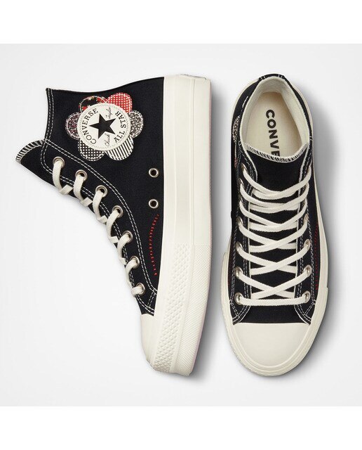 Sapatilhas Casual Altas de Mulher Chuck Taylor All Star Lift Platform Crafted Patchwork Estampado-3