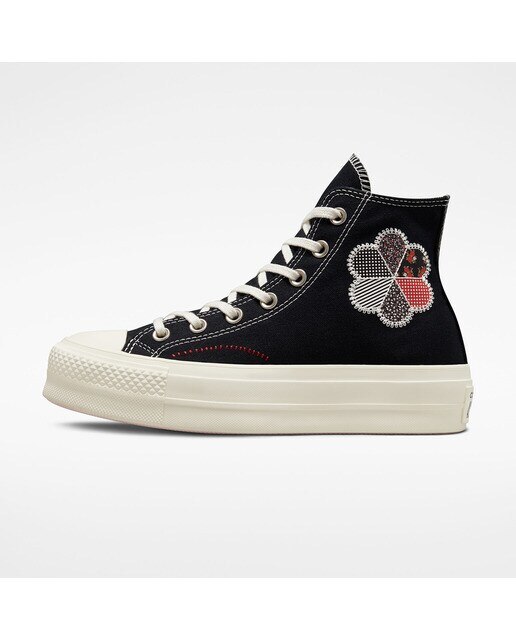 Sapatilhas Casual Altas de Mulher Chuck Taylor All Star Lift Platform Crafted Patchwork Estampado-4