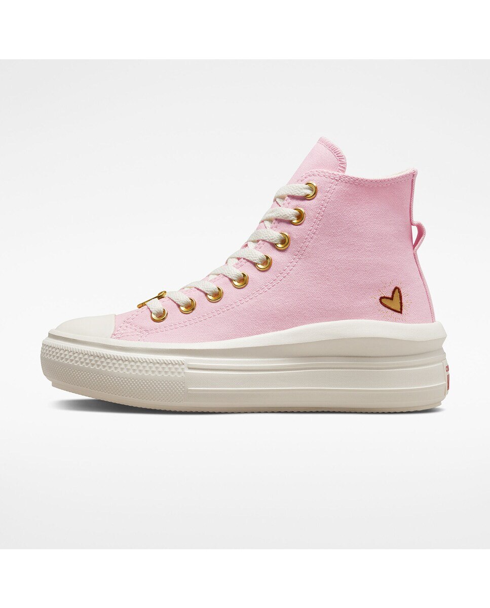Sapatilhas Casual Altas de Mulher Chuck Taylor All Star Move Platform Hearts Rosa-4