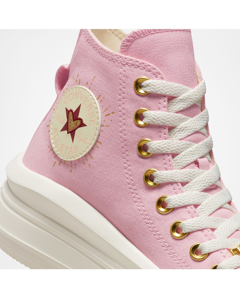 Sapatilhas Casual Altas de Mulher Chuck Taylor All Star Move Platform Hearts Rosa-7
