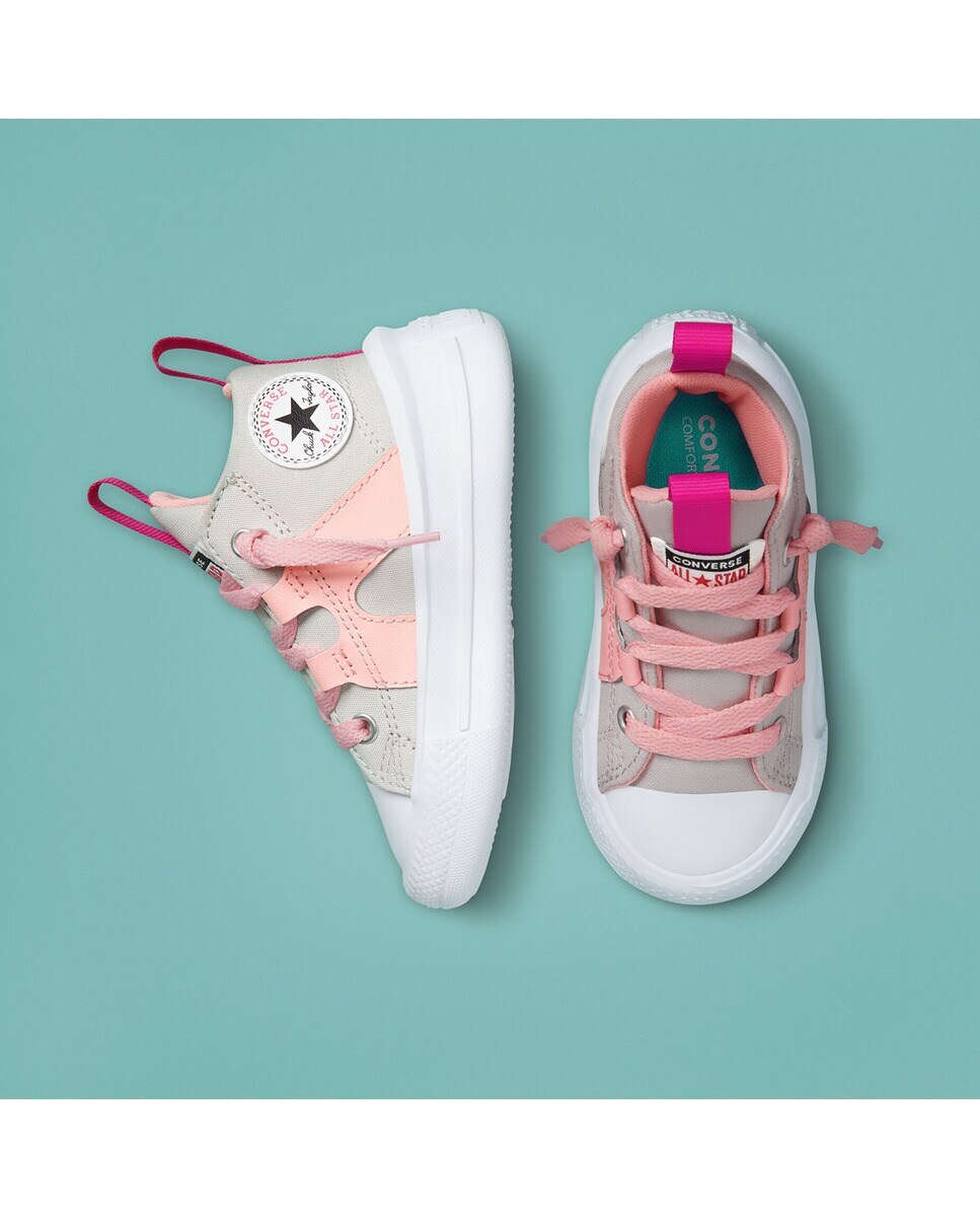 Sapatilhas Casual Médias de Bebé Chuck Taylor All Star Ultra Color Pop Cinzento / Rosa-2