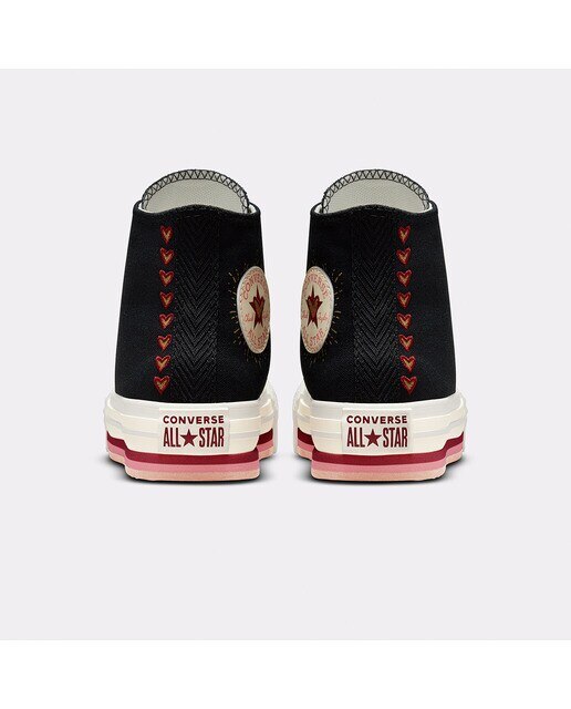 Sapatilhas Casual Altas de Criança Chuck Taylor All Star Lift Platform Hearts Preto / Dourado-5