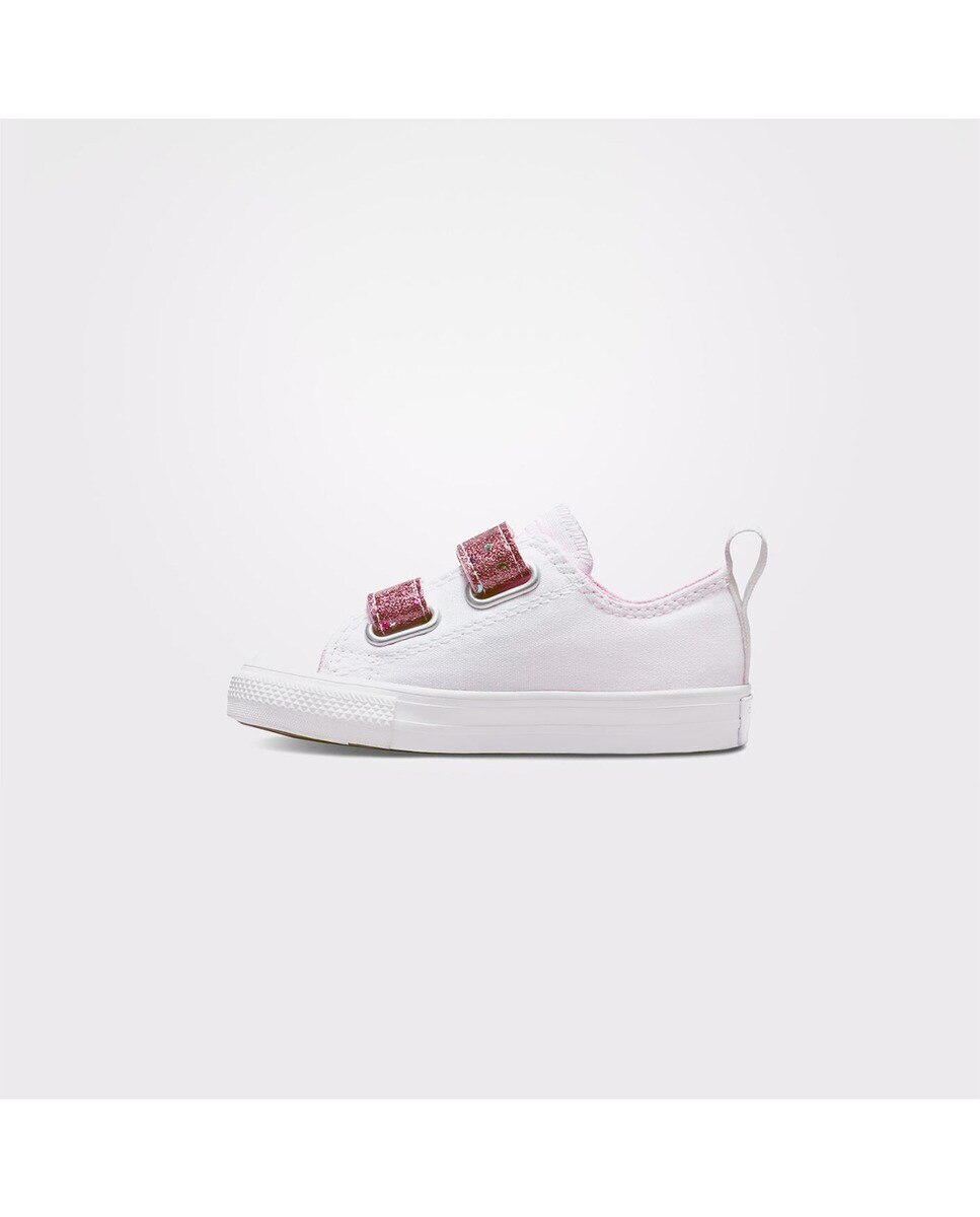 Sapatilhas Casual Baixas de Bebé Chuck Taylor All Star 2V Easy-On Glitter Strap Branco-4