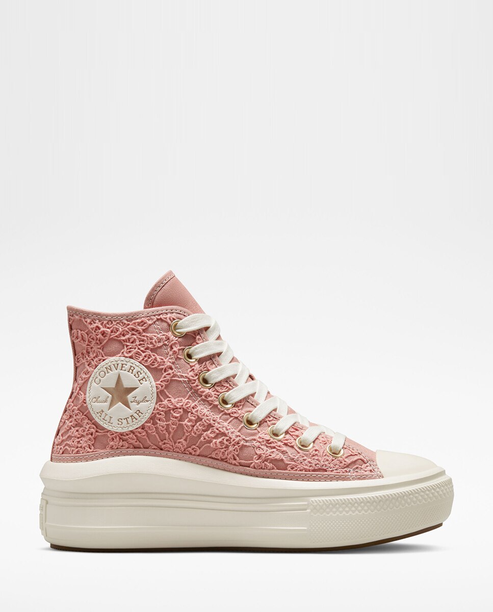 Sapatilhas Casual de Mulher Chuck Taylor All Star Move Festival Daisy Cord Altas Rosa-1