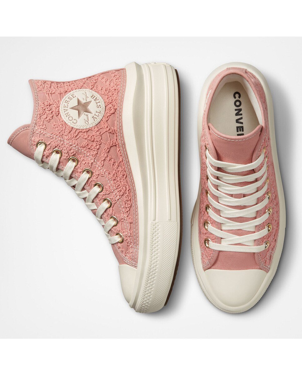 Sapatilhas Casual de Mulher Chuck Taylor All Star Move Festival Daisy Cord Altas Rosa-3