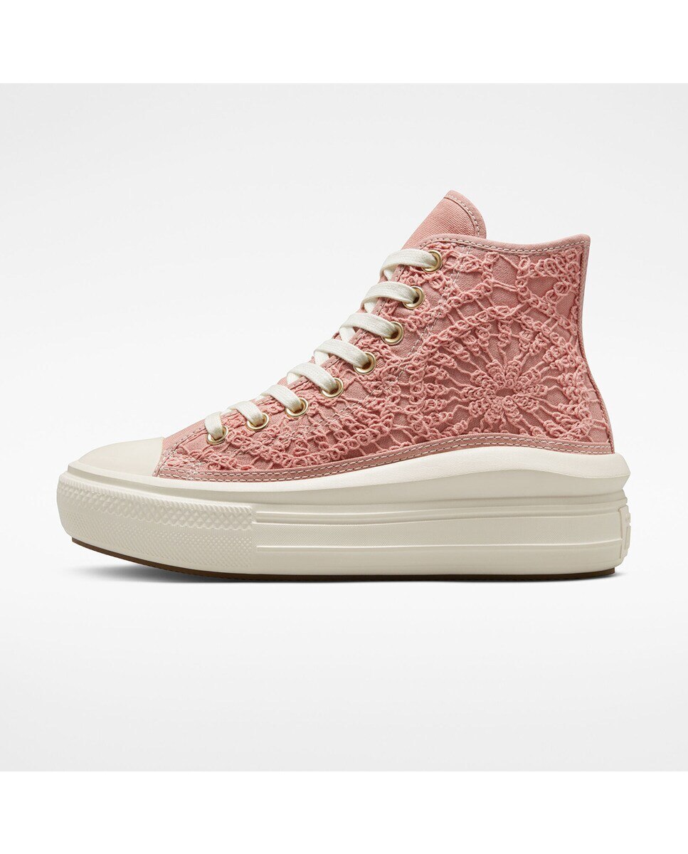 Sapatilhas Casual de Mulher Chuck Taylor All Star Move Festival Daisy Cord Altas Rosa-4