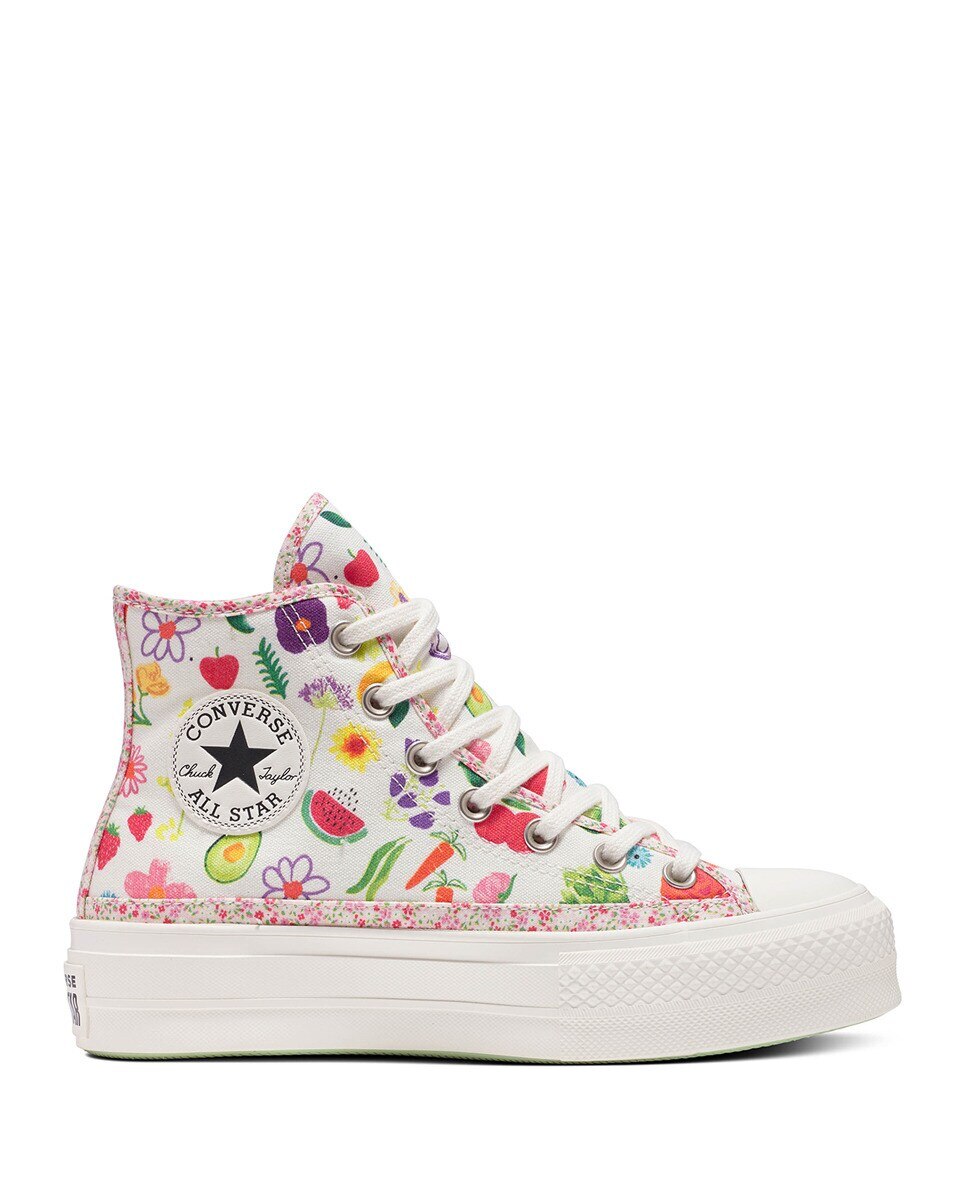 Sapatilhas Casual Altas de Mulher Chuck Taylor All Star Lift Festival Juicy Green Graphic Estampado-1