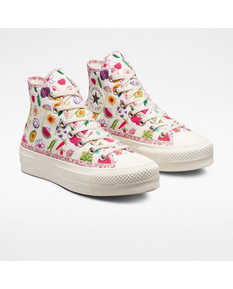 Sapatilhas Casual Altas de Mulher Chuck Taylor All Star Lift Festival Juicy Green Graphic Estampado-2