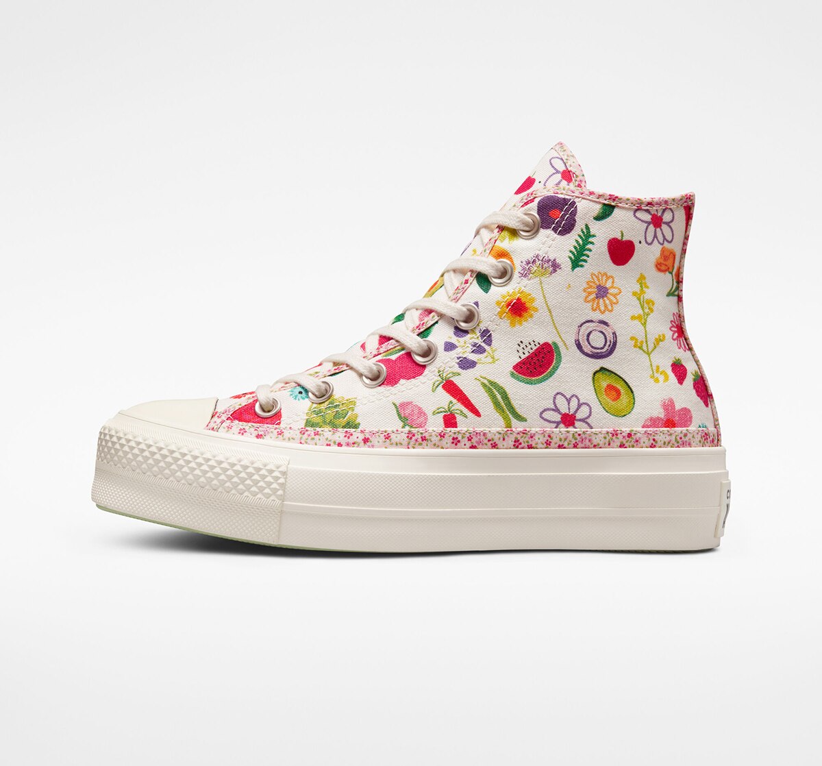 Sapatilhas Casual Altas de Mulher Chuck Taylor All Star Lift Festival Juicy Green Graphic Estampado-4