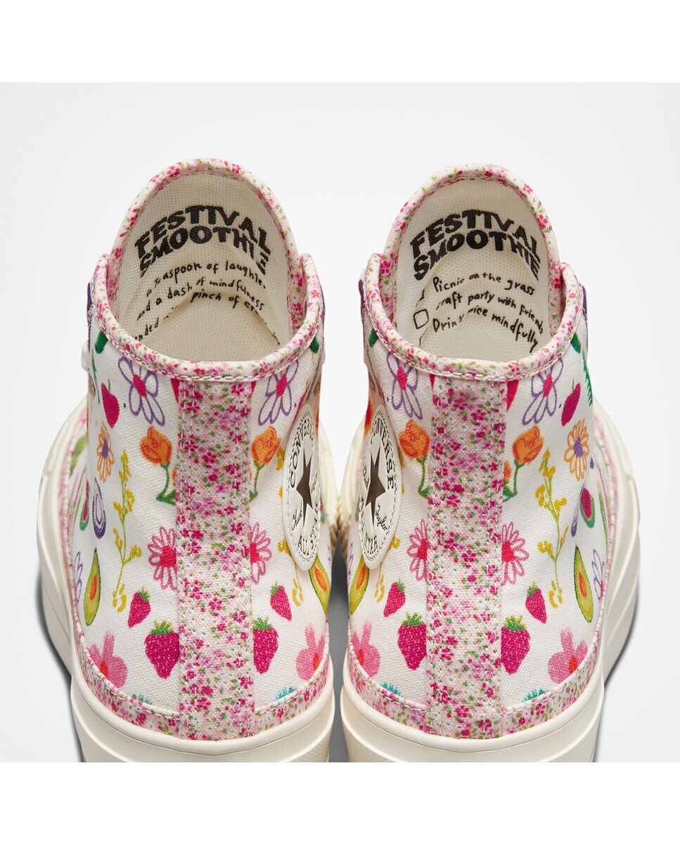 Sapatilhas Casual Altas de Mulher Chuck Taylor All Star Lift Festival Juicy Green Graphic Estampado-5