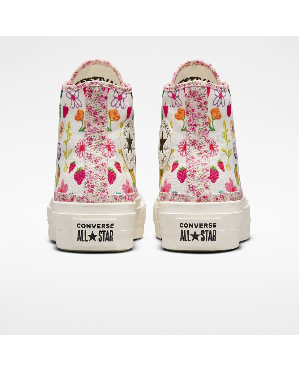 Sapatilhas Casual Altas de Mulher Chuck Taylor All Star Lift Festival Juicy Green Graphic Estampado-7