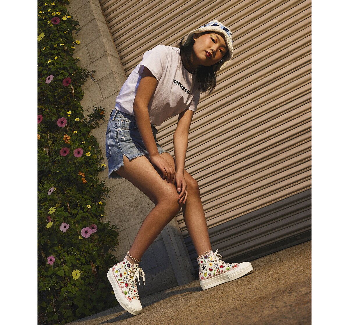 Sapatilhas Casual Altas de Mulher Chuck Taylor All Star Lift Festival Juicy Green Graphic Estampado-11
