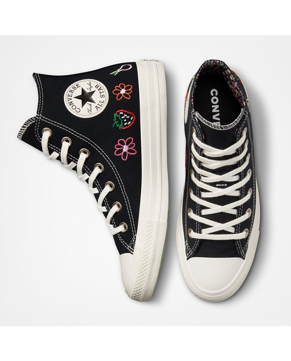 Sapatilhas Casual de Mulher Chuck Taylor All Star Festival Juicy Green Graphic Altas Preto-3