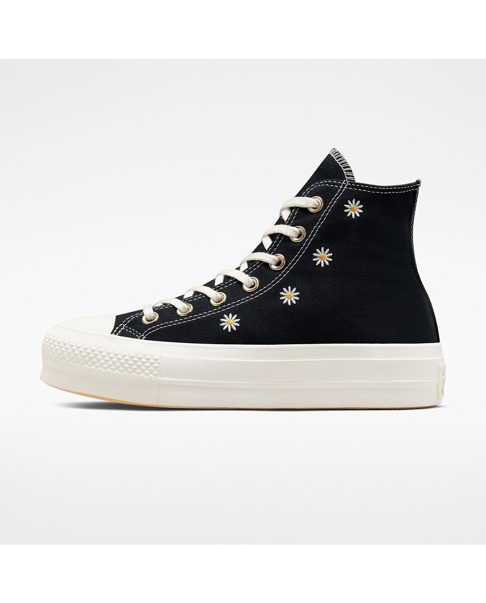Sapatilhas Casual de Mulher Chuck Taylor All Star Lift Festival Crochet Altas Preto-4